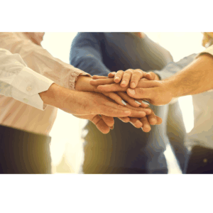 Interlocking hands to signify the importance of great client and agency relationships